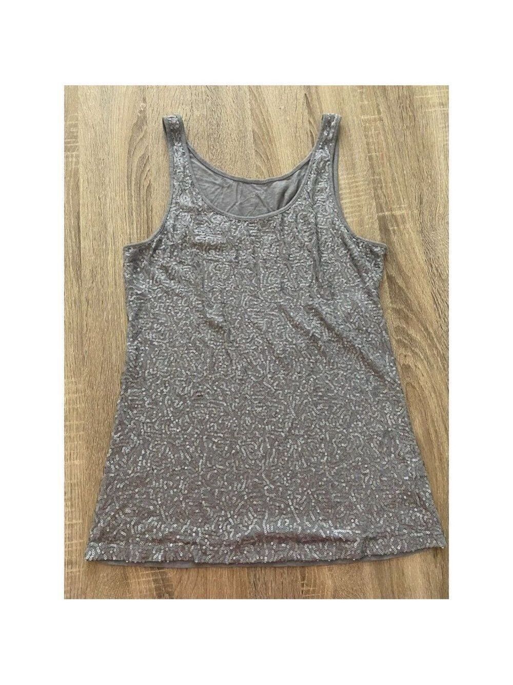 Joe Women's Sequinned Grey Tank Top Size M